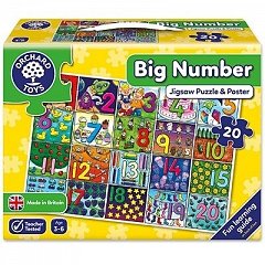 Puzzle de podea Invata numerele (de la 1 la 20), Orchard Toys