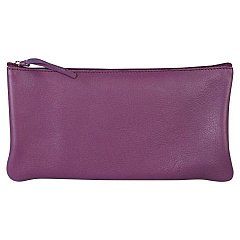 Penar plat, Clairefontaine, 11 x 22 x 1 cm, piele, purple