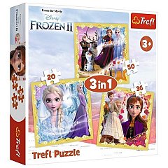 Puzzle Trefl 3 in 1 - Frozen 2, Ana si Elsa