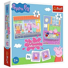 Puzzle Trefl 2 in 1 - Peppa Pig, cu joc memo