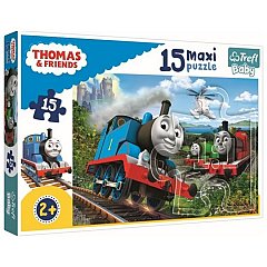 Puzzle Trefl Maxi - Thomas si prietenii, Locomotive in viteza, 15 piese