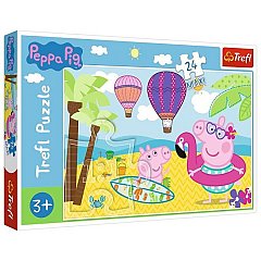 Puzzle Trefl Maxi - Peppa Pig in vacanta, 24 piese