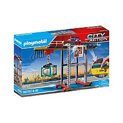 Playmobil City Action Cargo - Macara de marfa cu container