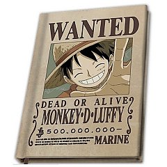 Notebook A5 One Piece, Wanted Luffy