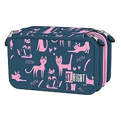 Penar echipat St.Right, 46 piese, 3 fermoare, 19 x 13 x 7 cm, Lazy Cats