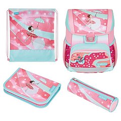 Ghiozdan echipat Herlitz Loop Plus, 37 x 31 x 22 cm, Ballet Love (penar 16 piese, sac sport, penar rotund)