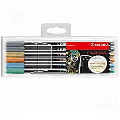 Marker Stabilo Pen 68,6buc/set,culori metalizate