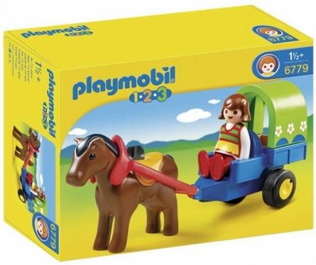 Playmobil-1.2.3 Ponei cu trasura