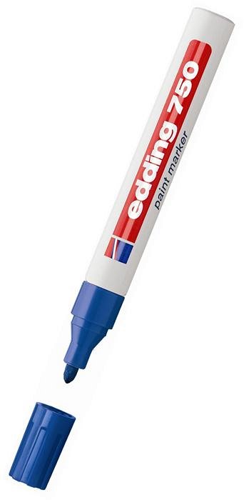 Marker cu vopsea Edding Paint Marker 750, varf rotund 2-4 mm, albastru