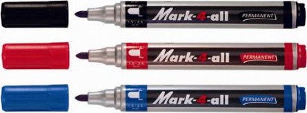 Marker permanent Stabilo Mark-4-all 651 F, varf rotund, 1.5-2.5 mm, set 2 bucati, albastru