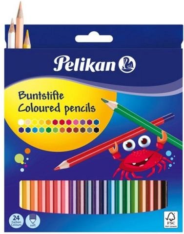 Creioane colorate,24bucati,Pelikan