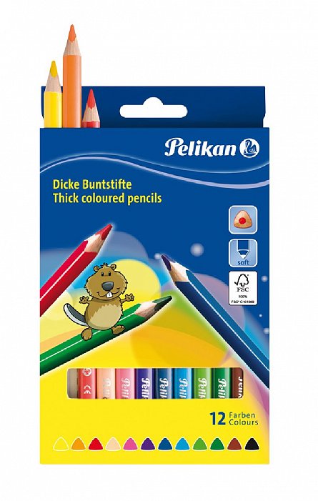 Creioane colorate Pelikan,12 buc/set