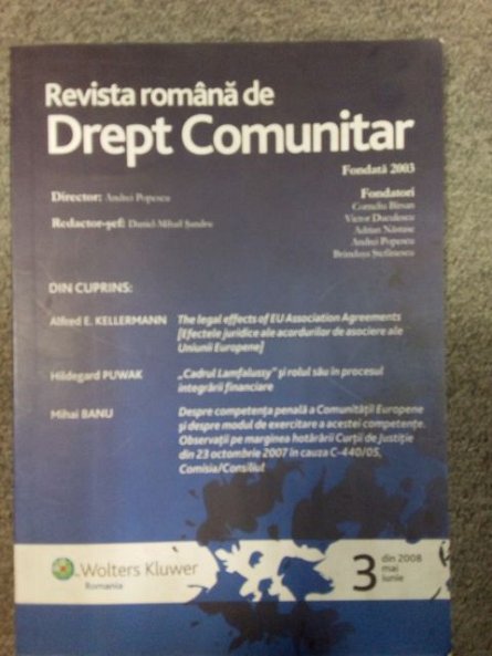 ROMANA DE DREPT COMUNITAR 3/2008