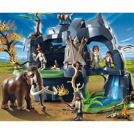 Playmobil-Pestera din evul mediu cu mamut