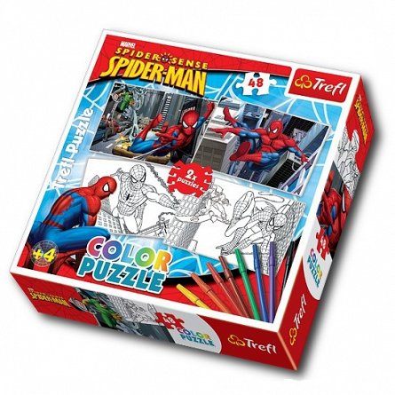Puzzle Spiderman de colorat, 2 imagini