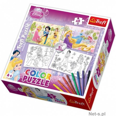 Puzzle Princess de colorat, 2 imagini