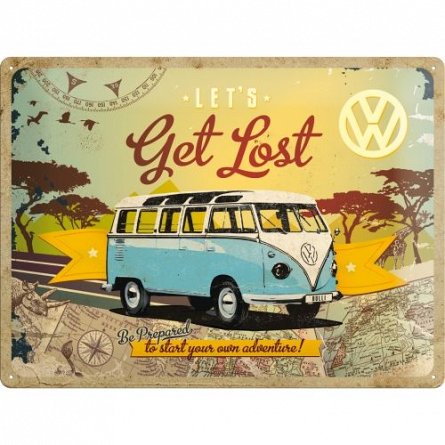 Placa 30x40 VW Let's Get Lost