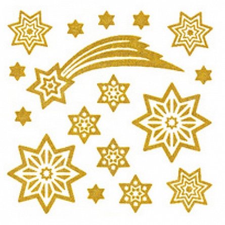 Sticker pentru geam stele aurii stilizate