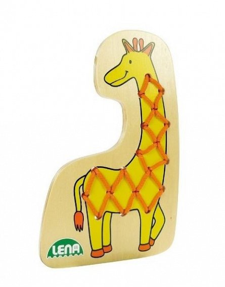Puzzle de lemn cu snur-girafa