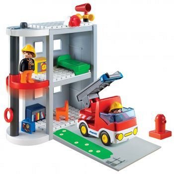 Playmobil-1.2.3 Statie de pompieri mobila