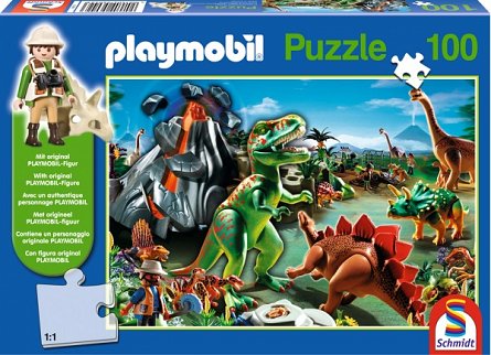 Puzzle Playmobil Lumea Dinozaurilor, 100 pcs