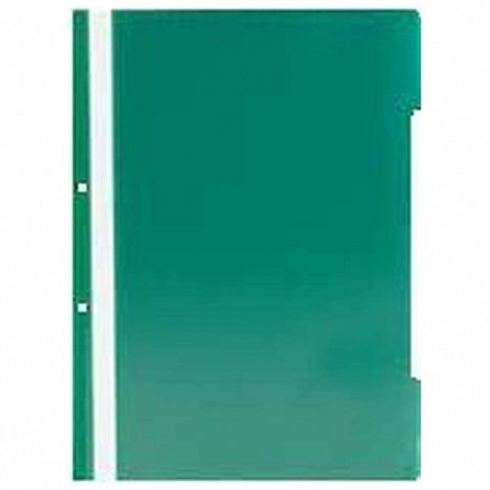 Dosar din plastic, A4, cu sina si perforatii, verde, Noki