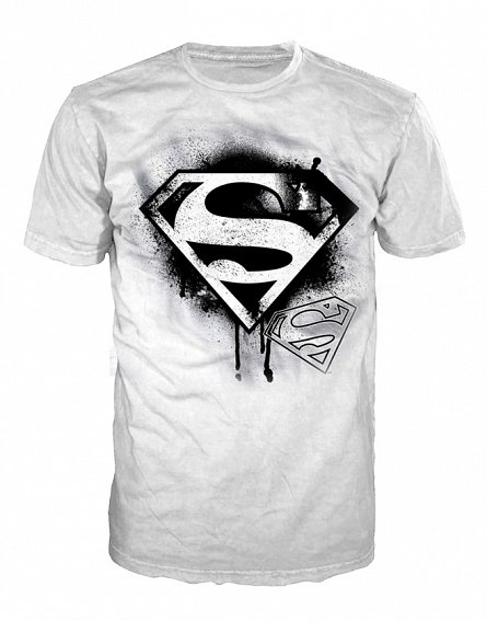 Superman T-Shirt Black Logo Size L