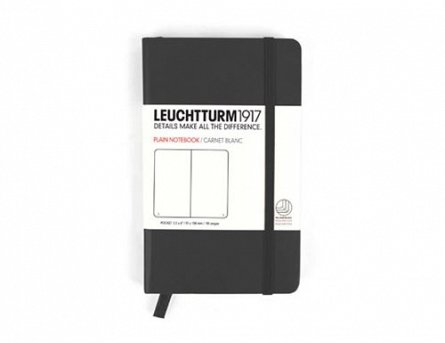 Caiet A6, 185 file, velin, Leuchtturm Pocket, negru