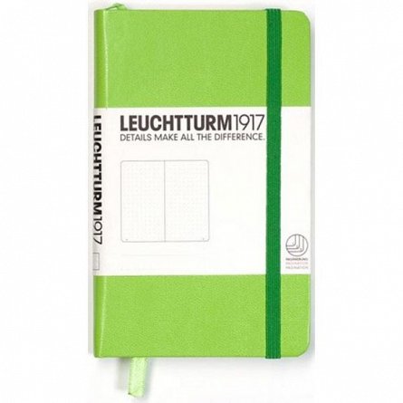Caiet A6, 185 file, velin, Leuchtturm Pocket, verde Lime