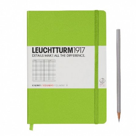 Caiet A5, 249 file, matematica, Leuchtturm Medium, verde lime