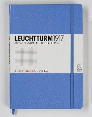 Caiet A5, 249 file, matematica, Leuchtturm Medium, albastru