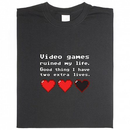Tricou"Video games ruined my life"negruL