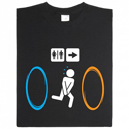 Tricou 'Toilet Portal', L, negru, getDigital