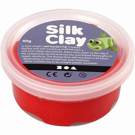 Pasta modelatoare Silk Clay,40g,rosu