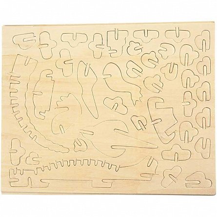 Puzzle pt decorare,lemn,18x22cm,crocodil