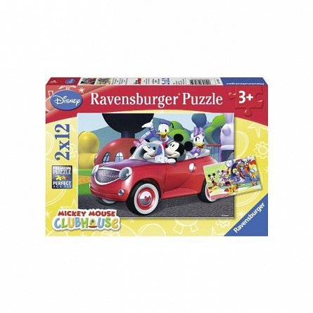 Puzzle Ravensburger - Minnie, Mickey si prietenii, 2x12 piese