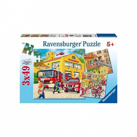 Puzzle Ravensburger - Brigada de pompieri, 3x49 piese