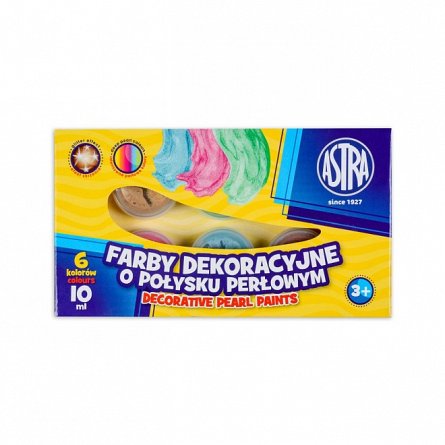 Tempera Astra, set 6 culori, 10 ml, perlate