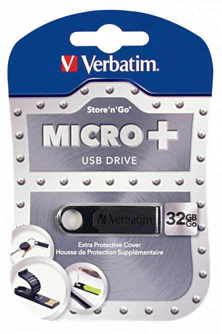 VERBATIM USB DRIVE 2.0 MICRO PLUS 32GB BLACK