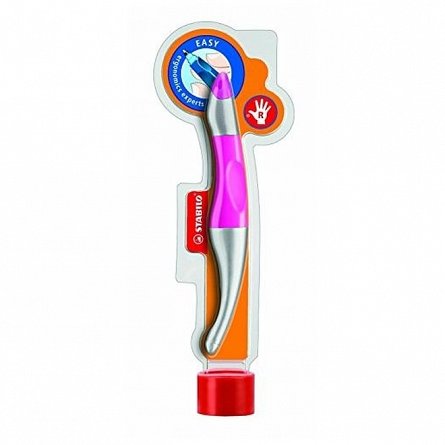 Roller Stabilo EASYoriginal, 0.5 mm, dreptaci, roz neon, blister