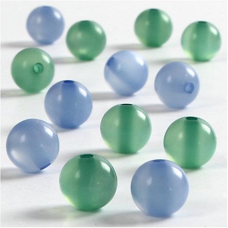 Margele rasina,10mm,rotunde,verde/bleu,25b