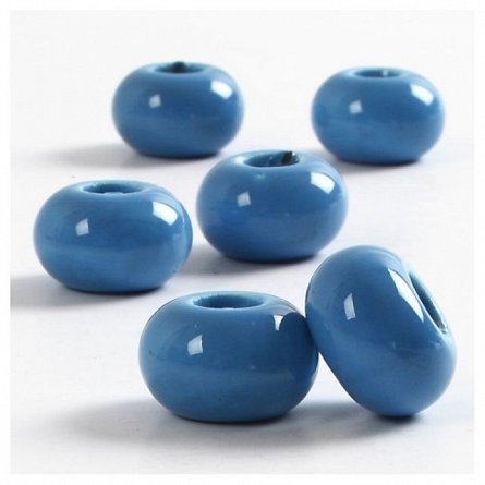 Margele ceramica,15mm,rotunde,albastru,6b