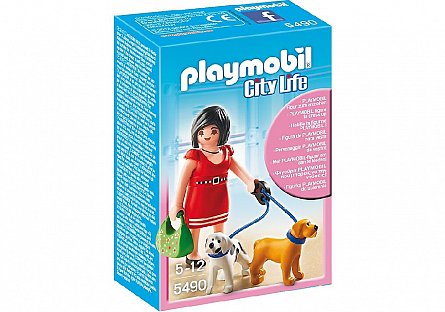 Playmobil-Femeie si catelusi
