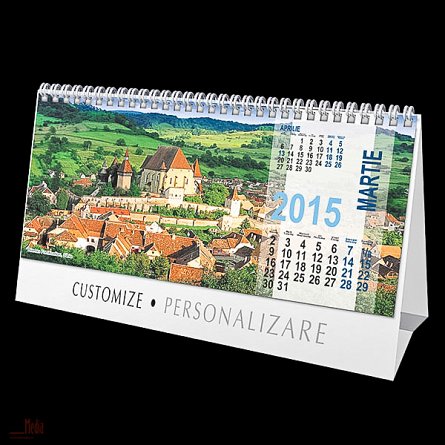 Calendar birou 23x11cm,Romania,12f,2015