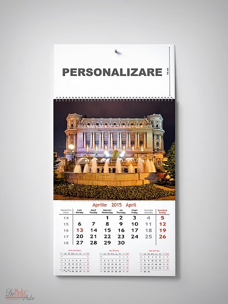 Calendar perete 34x44cm,Bucuresti,2015