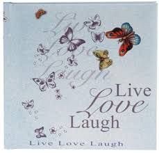 Agenda 16.5x16.5cm,48f,velin,Live Love Laugh