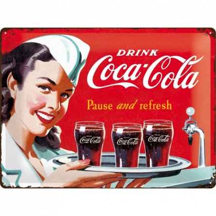 Placa 30x40 Coca-Cola - Waitress