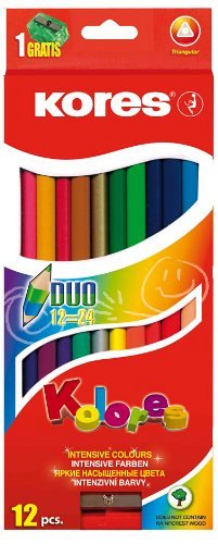 Creioane colorate,12bucati,Kores Duo