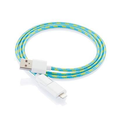 Cablu de date MicroUSB, Loooqs Fashion, albastru