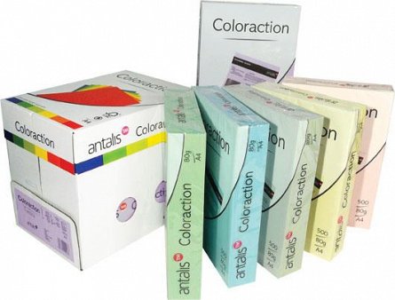Hartie color pentru copiator, A4, 80 g/mp, coala, galben pal, Coloraction